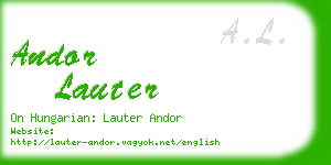 andor lauter business card